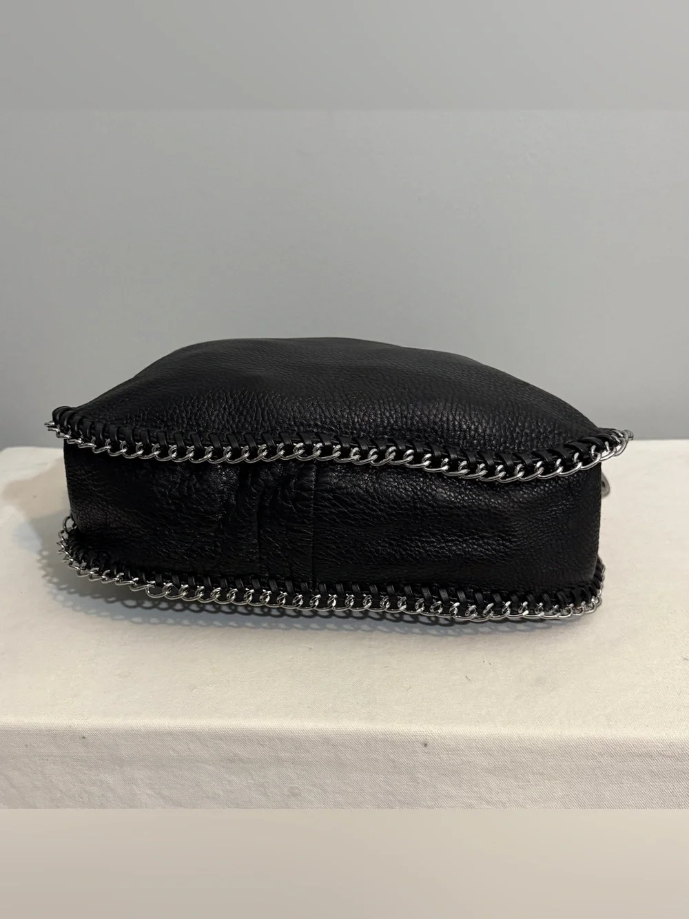 MICHAEL Michael Kors Chelsea Hobo Shoulder Bag Bkack Leather Chain Whipstitch